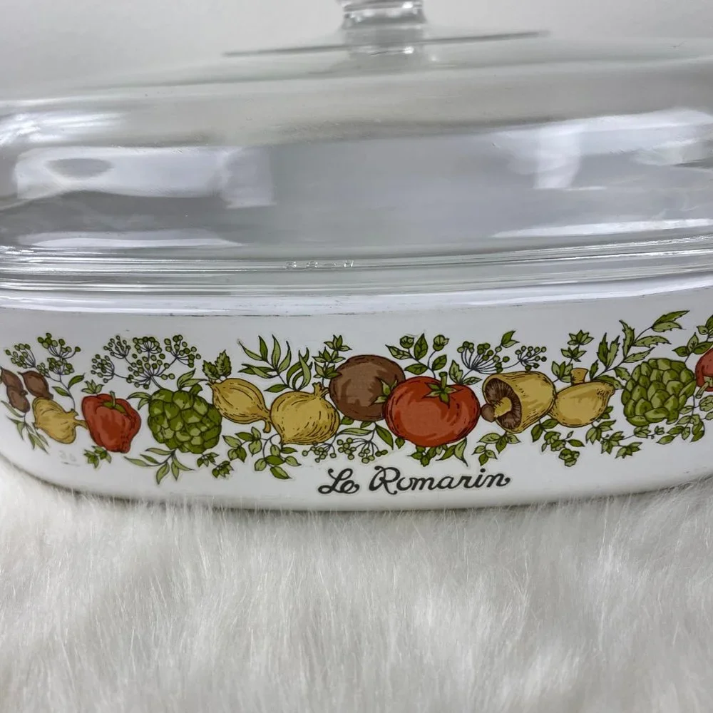 Vintage CORNING WARE Spice of Life La Romarin Large Square 10x10x2 PYREX Cassero